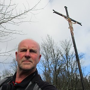 Michal Kříž on the summit of Stožecká skála (17.2.2024 12:09)