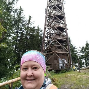 Markéta Náhlovská on the summit of Boubín (6.10.2024 13:57)