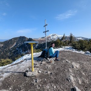 Michal Hájek on the summit of Suchý (8.3.2025 10:32)