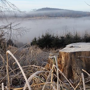 Jiřina on the summit of Spálený vrch (1.1.2021 12:35)