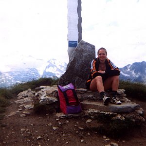 Martin Horáček on the summit of Grüblspitze (2001)