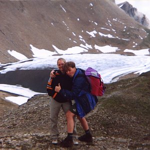 Martin Horáček on the summit of Pluderling (2001)