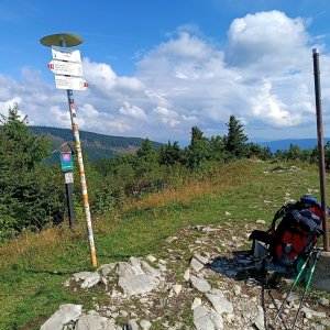 David Pšenica on the summit of Kozí chrbát (4.9.2025 14:35)