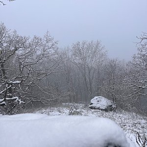 Jiří Havlišta on the summit of Ovčín (3.12.2022 11:30)