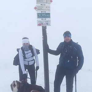 Markéta Čeníková na vrcholu Dlouhé stráně (23.1.2021 14:00)
