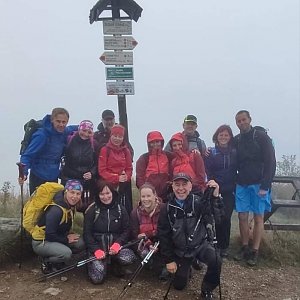 Kateřina Turčeková na vrcholu Dlouhé stráně (19.9.2021 14:00)