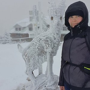 Anna Valuchová na vrcholu Šerák (22.1.2022 17:53)