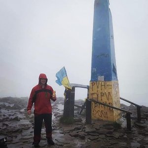 Buri na vrcholu Hoverla (25.7.2018 13:00)