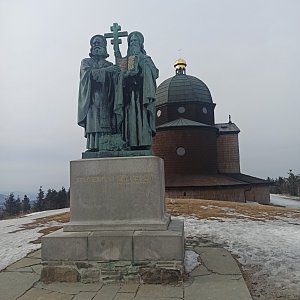 Roman Tigge na vrcholu Radhošť (15.3.2022 15:30)