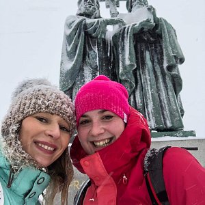 Katka Šimíková na vrcholu Radhošť (19.1.2020)