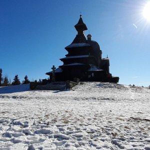 Jozef Farkaš on the summit of Radhošť (22.2.2025 11:02)