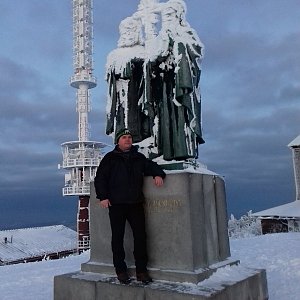 Michael na vrcholu Radhošť (10.1.2021 7:27)