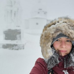 Veronika Klímová Komárová na vrcholu Radhošť (5.1.2019 9:17)