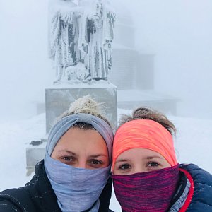 Katka Koníčková na vrcholu Radhošť (28.1.2021 15:00)