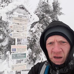 Lukáš Heralt na vrcholu Radhošť (24.1.2019 10:00)