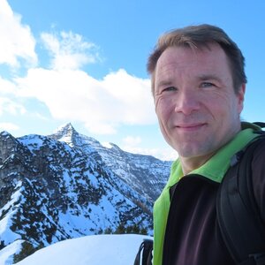 Divočák on the summit of Bannkogel (18.2.2024 12:11)