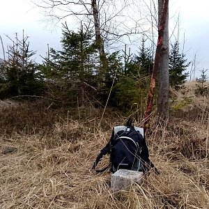 Jiřina on the summit of Vrchy (27.2.2021 16:49)