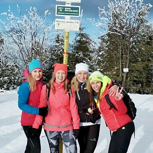 Karin na vrcholu Smrk - J vrchol (3.1.2021 1:09)