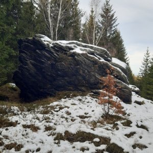 ZdenkaV on the summit of Svinský vrch (1.1.2025)