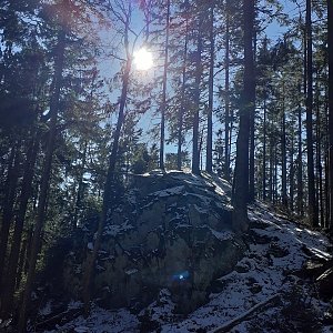 Ráďa Hojdís na vrcholu Nad Slatinkou (7.3.2021 10:39)