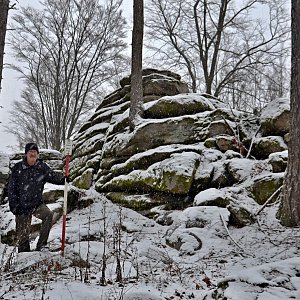 Jarda Vála on the summit of U Skály (25.12.2021)