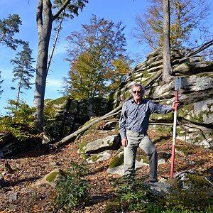 Jarda Vála on the summit of U Skály (10.10.2022)