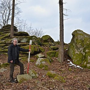 Jarda Vála on the summit of U Skály (24.3.2021 10:57)