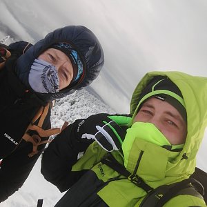Adam Závodský on the summit of Pecny (22.1.2023 9:49)