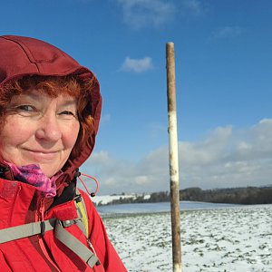Horalka Anička on the summit of Dubské (5.2.2023)