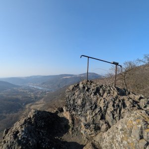Eliška on the summit of Krkavčí skála (7.3.2026 15:07)