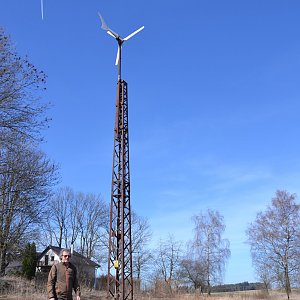 Jarda Vála on the summit of Bída (30.3.2021)