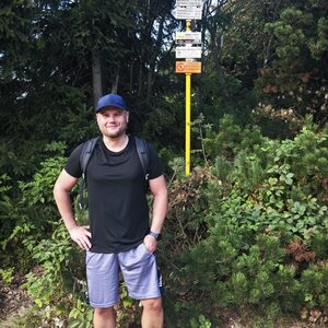 Tomáš Mucha na vrcholu Radegast (28.8.2024 17:05)