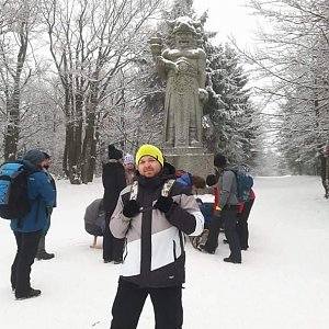 Petr Borovský na vrcholu Radegast (7.2.2021 14:20)