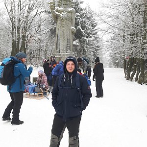 Dominik Najsar na vrcholu Radegast (7.2.2021 13:07)