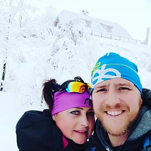 Petr Loskot na vrcholu Radegast (28.2.2021 12:00)
