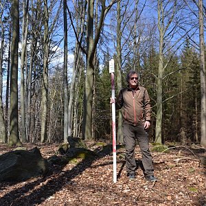Jarda Vála on the summit of Kalvárie (27.4.2021)
