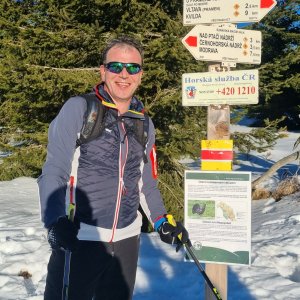 Josef Trajer on the summit of Černá hora (19.1.2025 15:01)