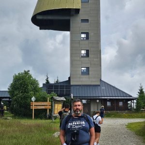 Jiří Gryz on the summit of Poledník (15.7.2025 12:45)
