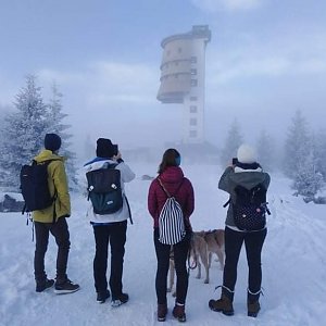 Adéla Luptáková na vrcholu Poledník (3.1.2021 3:10)