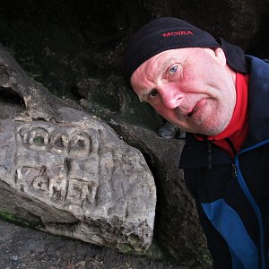Michal Kříž on the summit of Thousand Stone (25.3.2023 11:16)