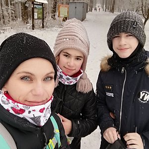 Ivka na vrcholu Malá Prašivá (6.2.2021 12:45)