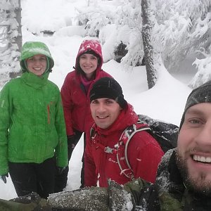 Jan Čech na vrcholu Malý Javorový (5.1.2019 12:30)