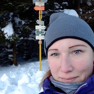 Jana Kubalová na vrcholu Malý Javorový (19.1.2019 15:20)
