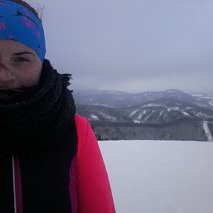 Paula Siudová na vrcholu Malý Javorový (1.2.2019 10:27)
