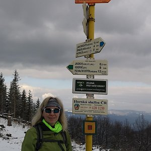 Jana Hrouzková na vrcholu Malý Javorový (4.4.2021 16:06)