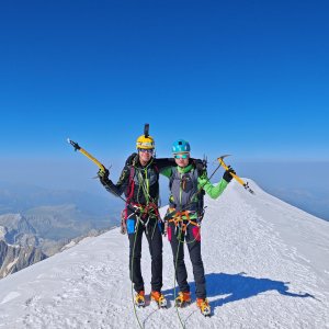 Martin Horáček on the summit of Mont Blanc (15.8.2025 11:05)