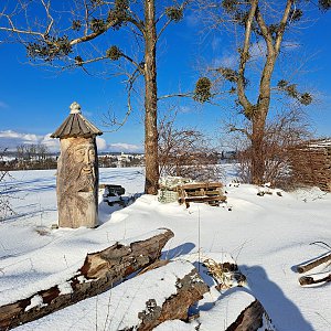 Horalka Anička on the summit of U Kyjovické (5.2.2023)