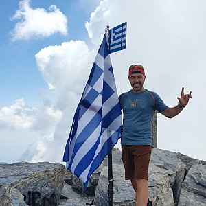 Libor Morong na vrcholu Mytikas (13.7.2021 14:13)