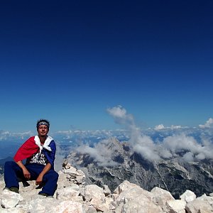 Jan Rendl na vrcholu Triglav 