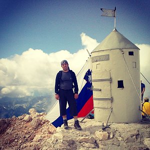 Libor Morong na vrcholu Triglav (2009)